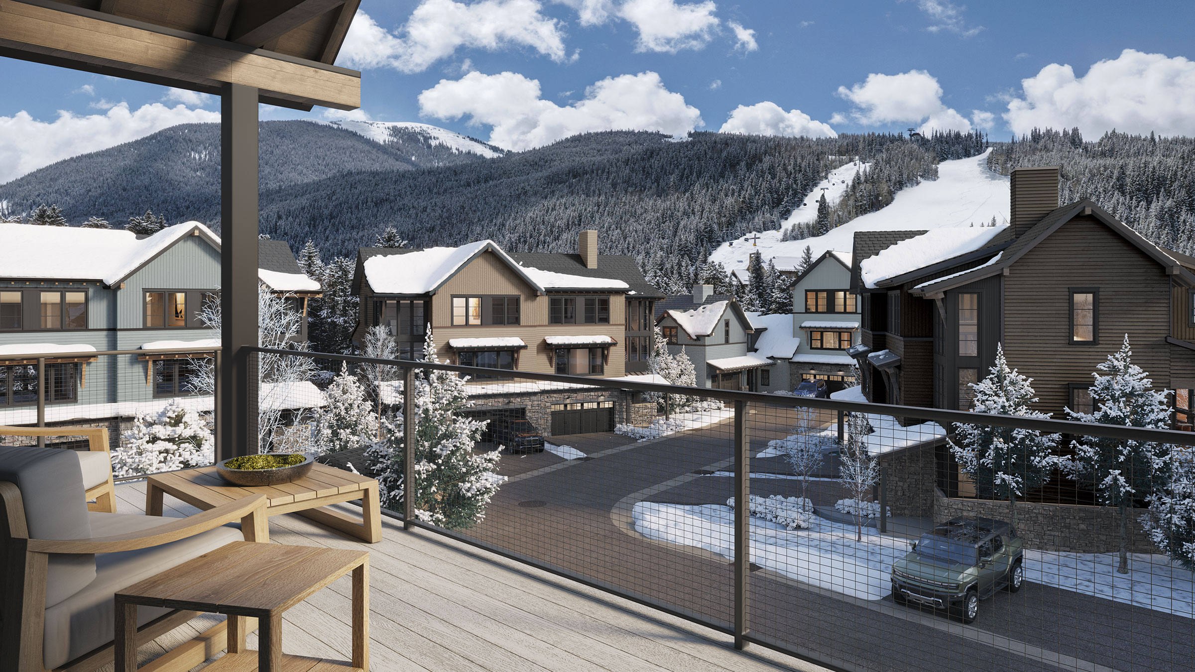 All Alcove residences have stunning mountain and ski run views.